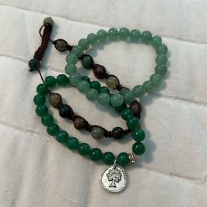 Beaded Bracelets (3) Greens